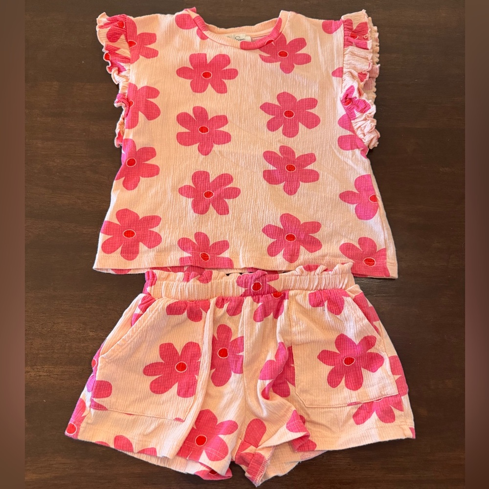 Jessica Simpson Pink Floral Kids Outfit Set